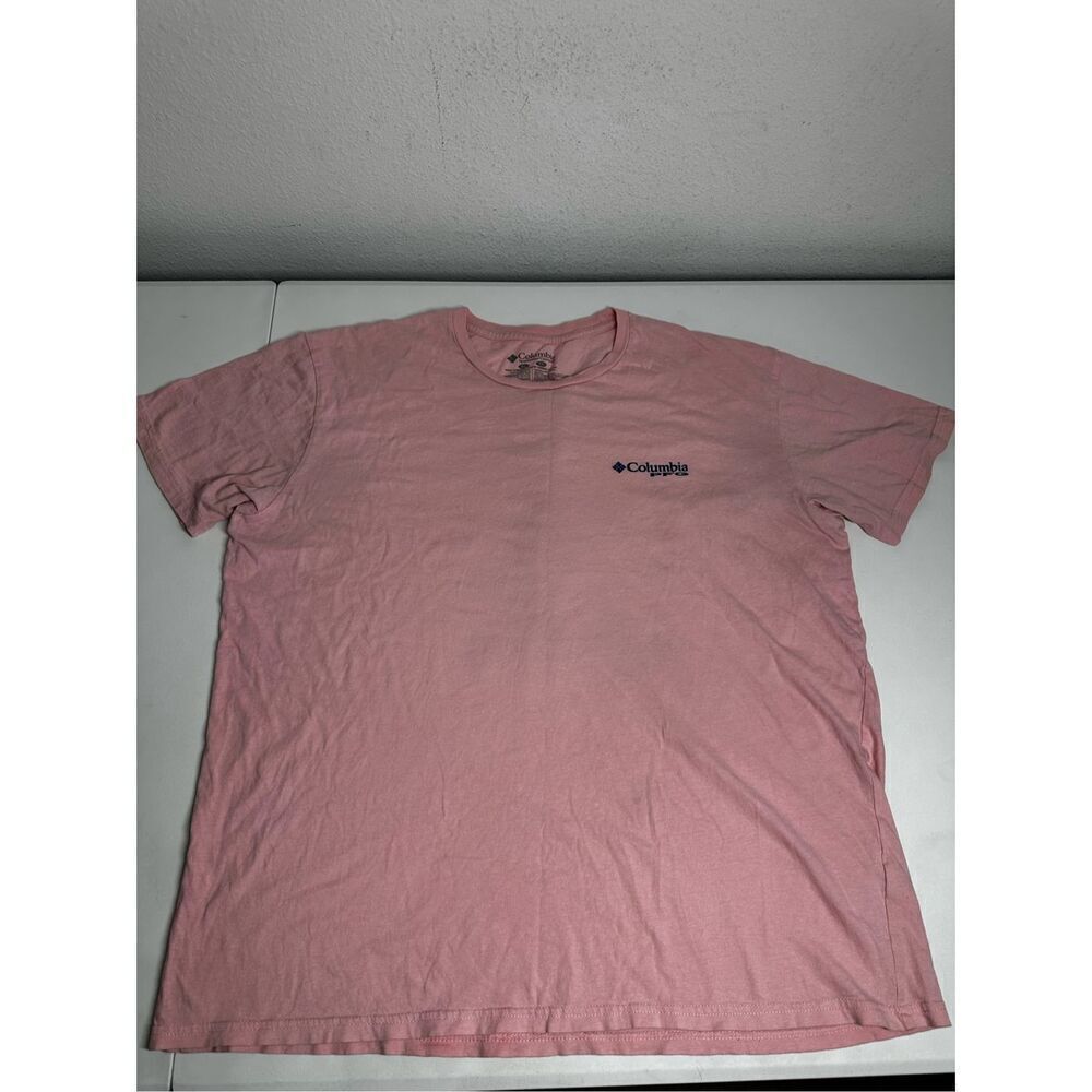 Columbia PFG one Fish At A Time Men’s Cotton Pink T-shirt Size M